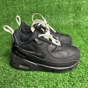 Toddler's Nike Air Max 90 Toggle Black/Black-White-Black Sz 6C‎ (CV0065 001)